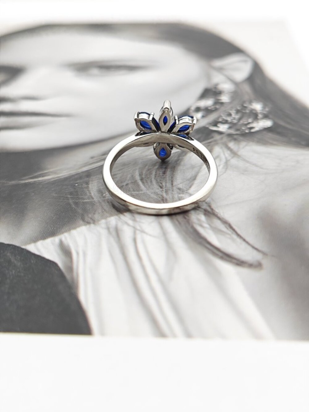 Pandora Sparkling Blue Herbarium Cluster Ring View 4